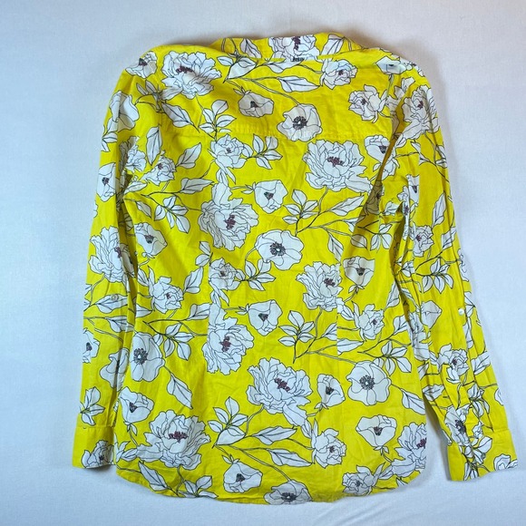 Kut From The Kloth Yellow Floral Button Up Long‎ Sleeve Shirt - Size XL - Picture 3 of 8